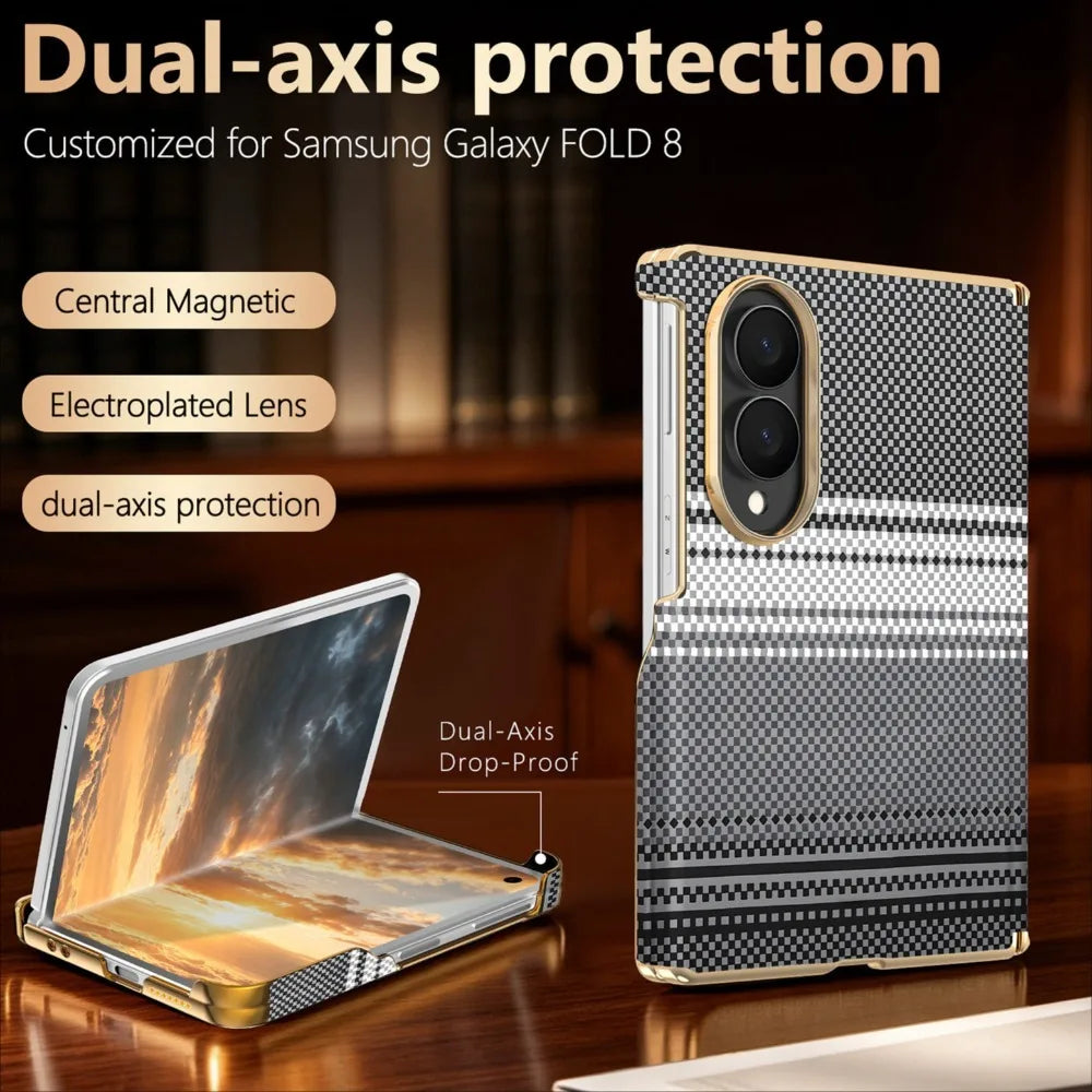 Samsung Galaxy Z Fold 8 Shockproof Carbon Fiber MagSafe Case
