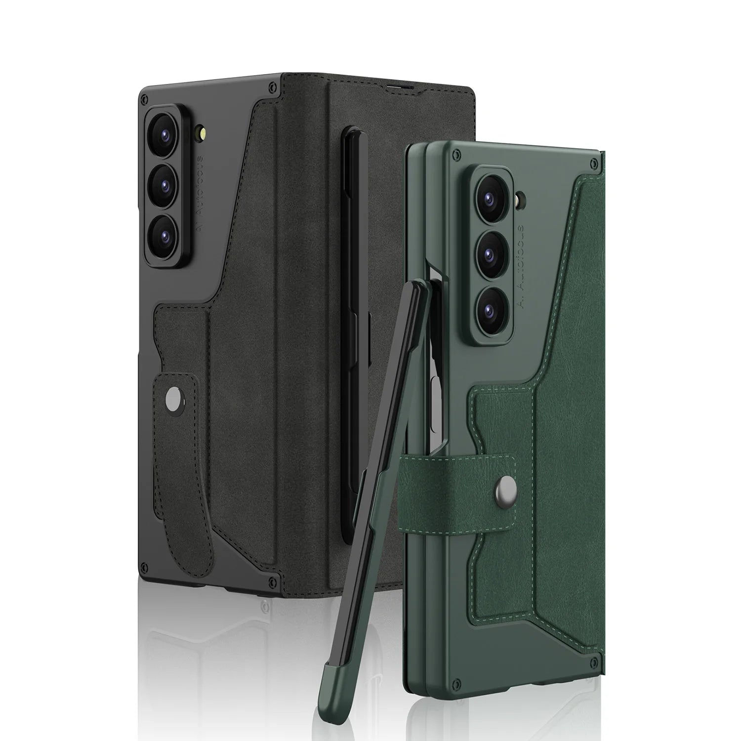 Luxury Flip Leather Case with Pen Holder and Stand for Samsung Galaxy Z Fold 6