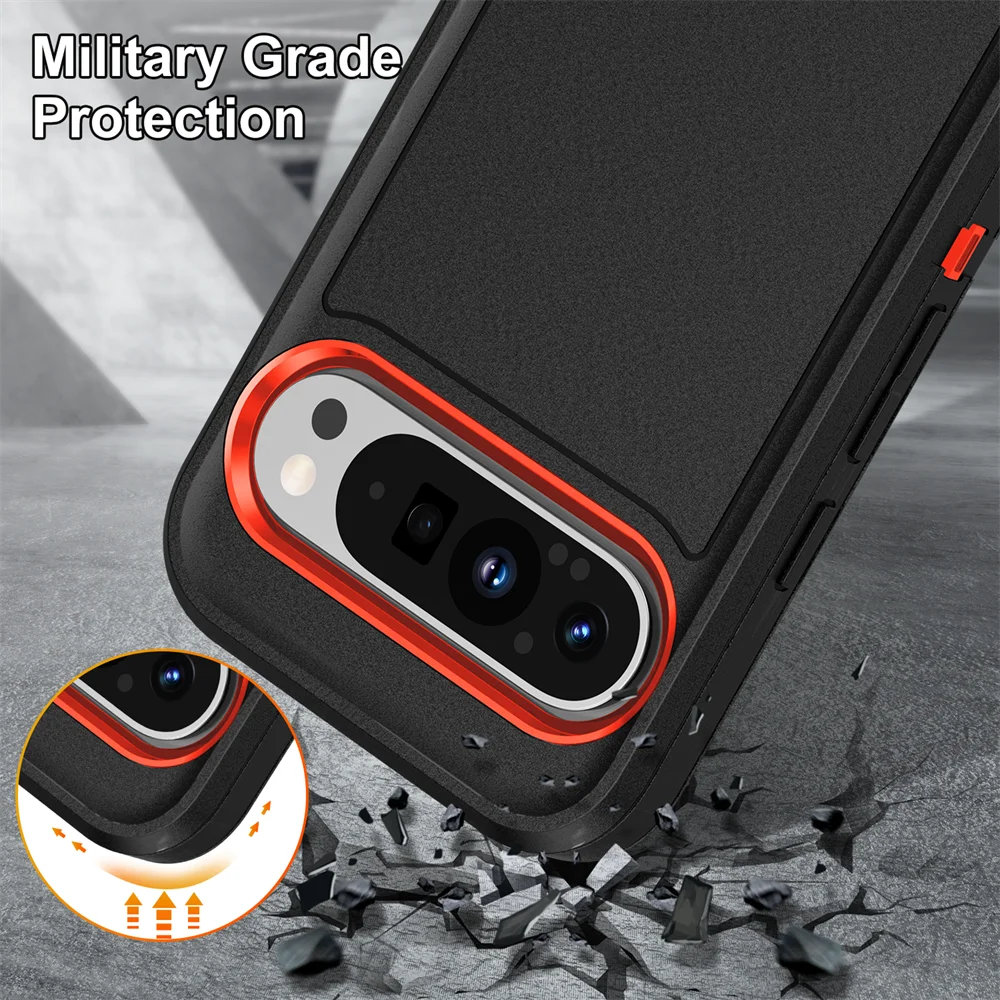 Dual Layer Armor Case with Kickstand for Google Pixel 9 Pro XL