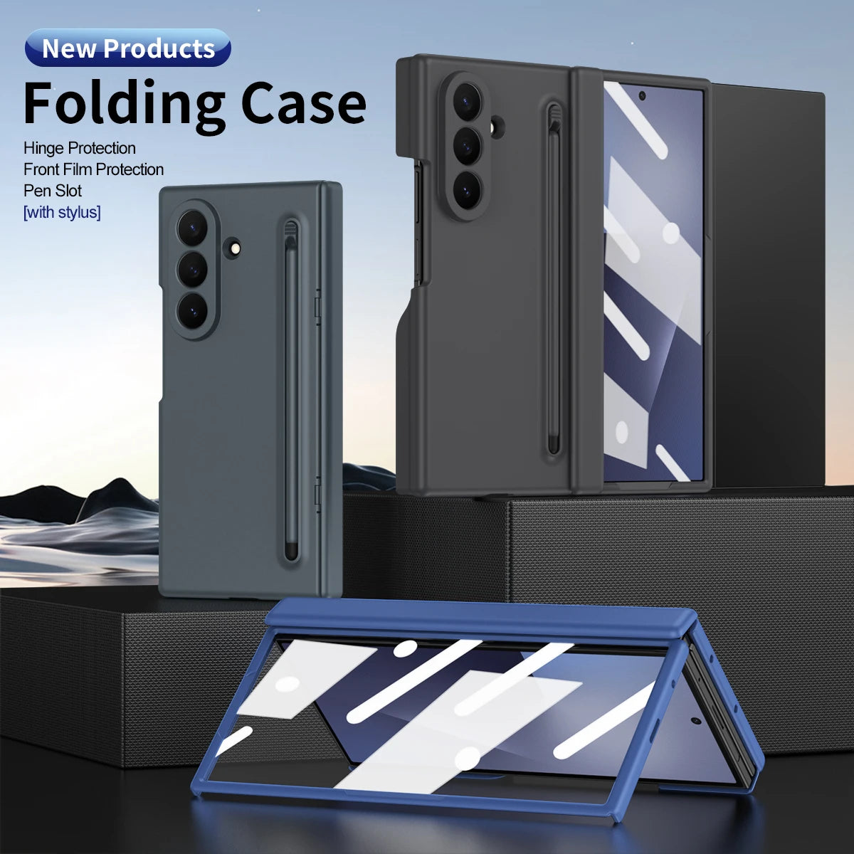 Samsung Galaxy Z TriFold Skin-Feel Case with Stand & Pen Slot