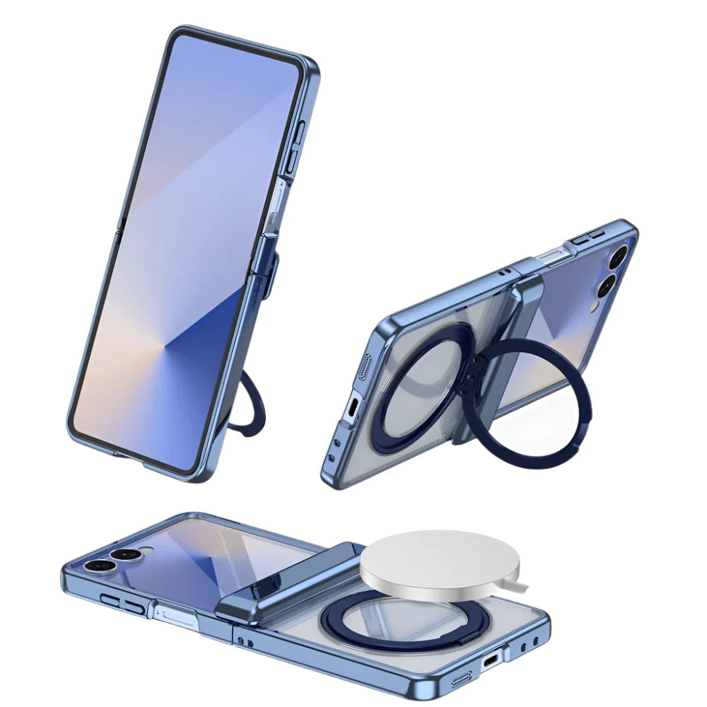 Clear MagSafe Ring Kickstand Cover for Z Flip Series