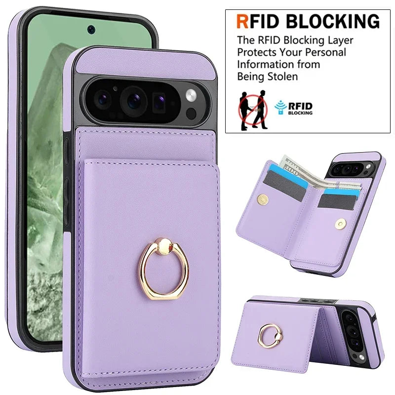 Wallet Case with Ring Buckle for Google Pixel 9 Series