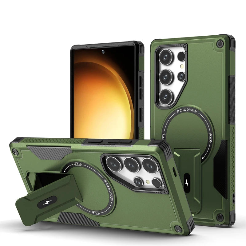 Samsung Galaxy S25 Ultra MagSafe Armor Case with Built-In Stand