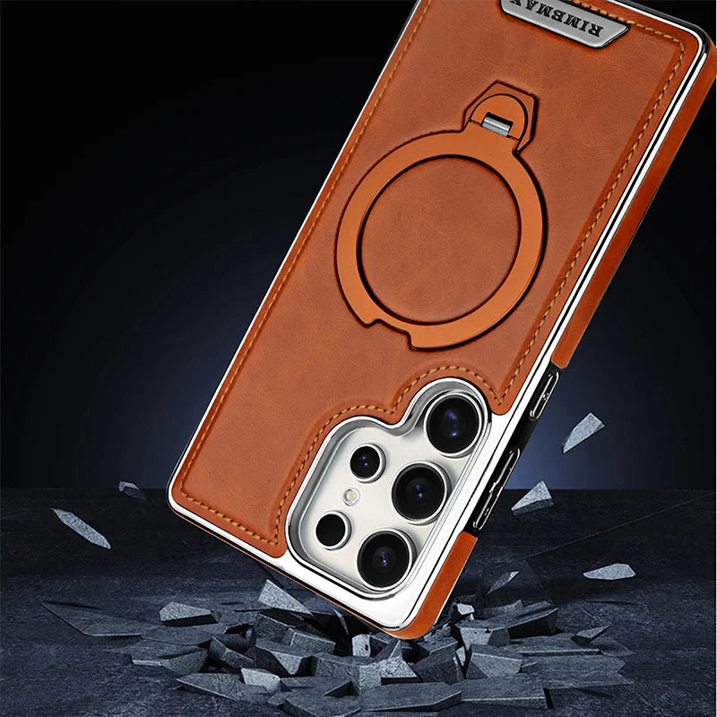Samsung Galaxy S MagSafe Leather Case – Rotating Stand Back Cover