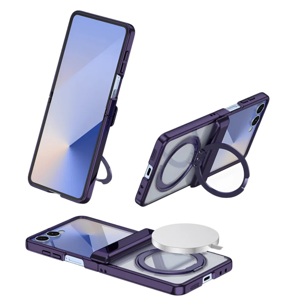 Clear MagSafe Ring Kickstand Cover for Z Flip Series