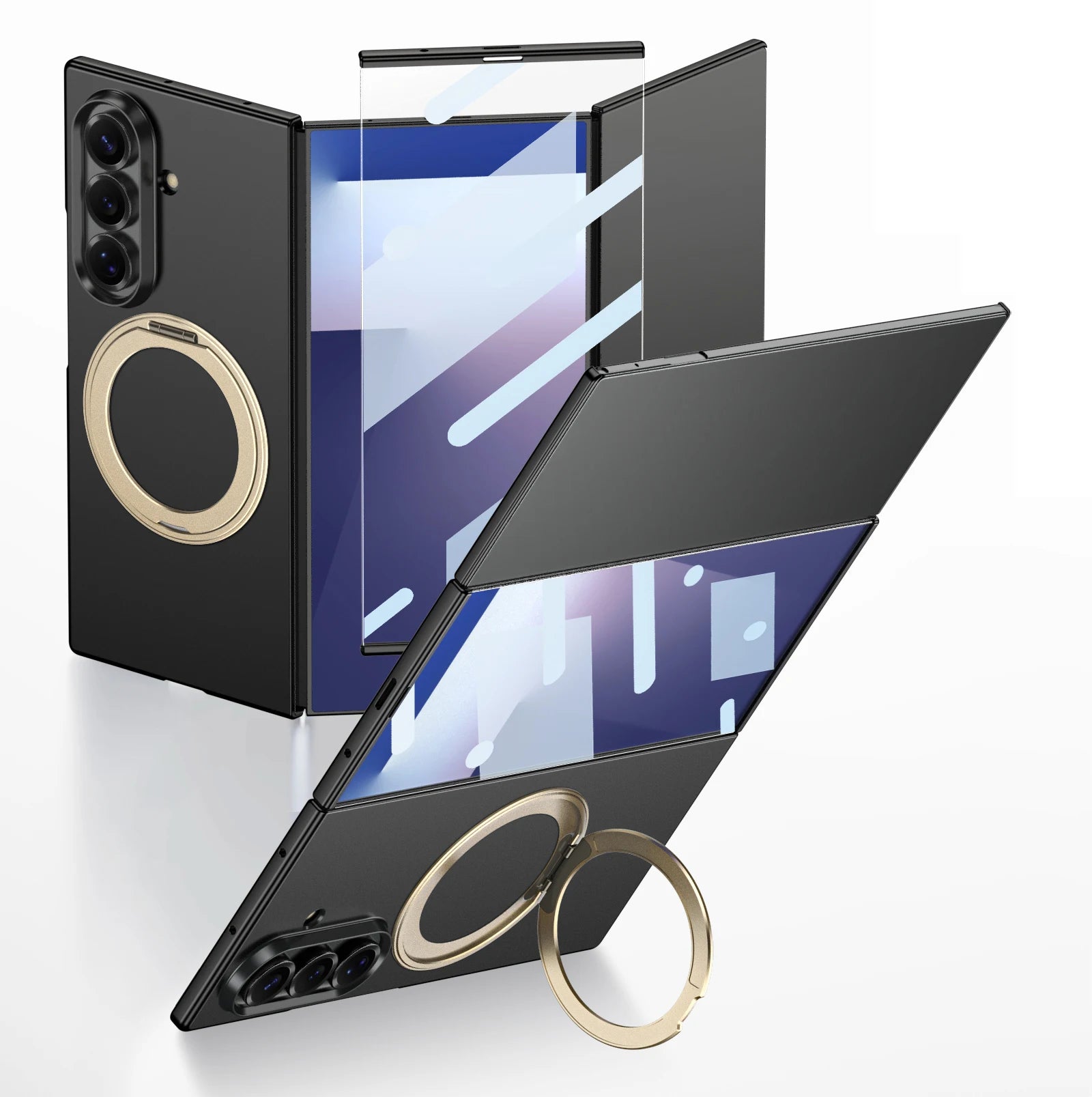 Samsung Galaxy Z TriFold Magnetic Ring Holder Case – Glass Cover