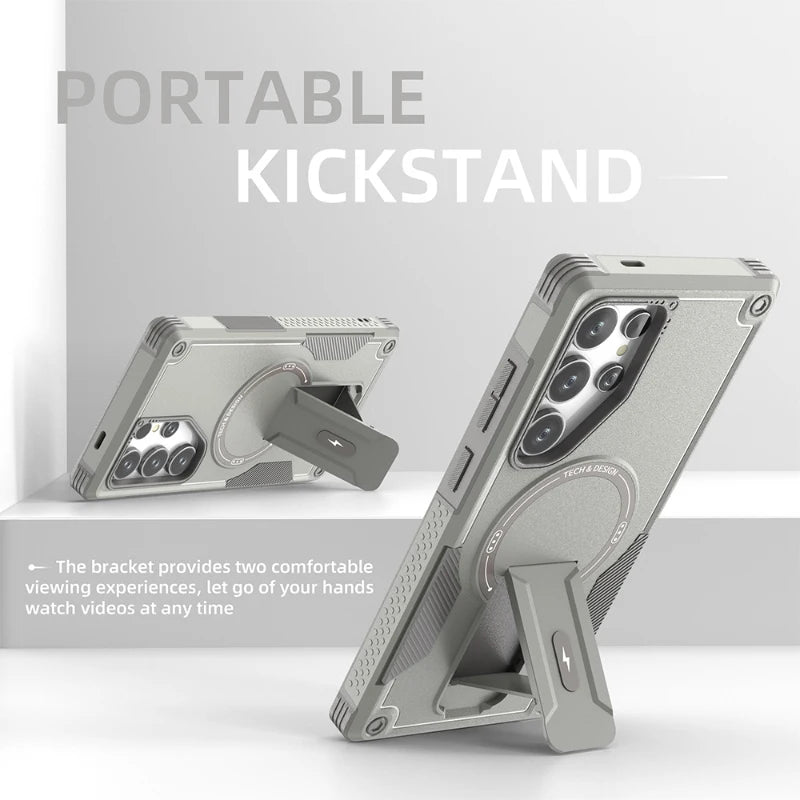 Samsung Galaxy S25 Ultra MagSafe Armor Case with Built-In Stand
