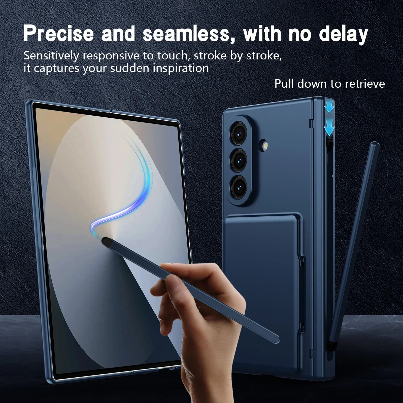 Wallet Stand Shield Case with S Pen Holder & Screen Protection for Samsung Galaxy Z Fold 8
