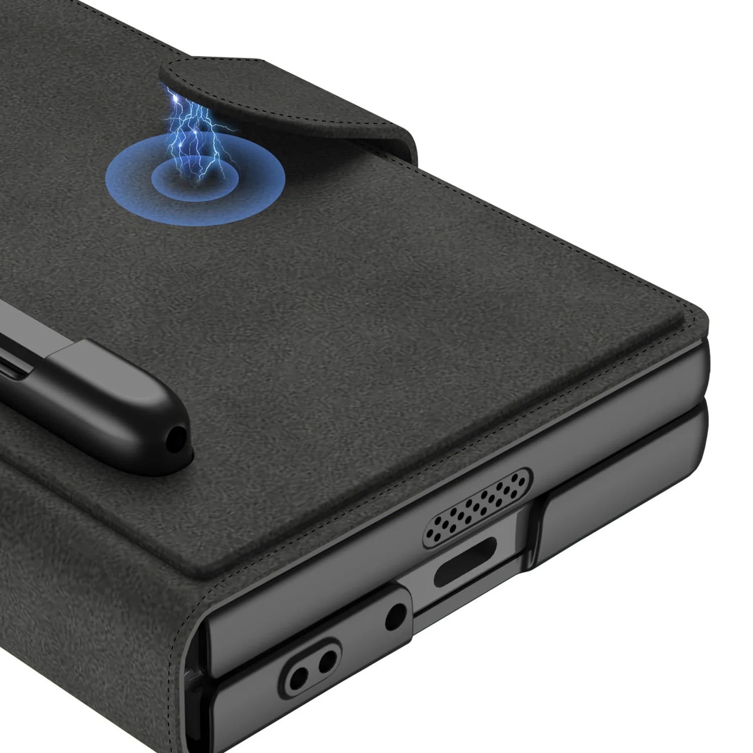 Luxury Flip Leather Case with Pen Holder and Stand for Samsung Galaxy Z Fold 6