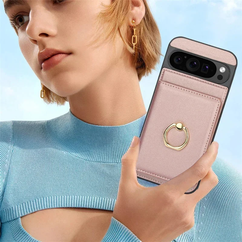 Wallet Case with Ring Buckle for Google Pixel 9 Series