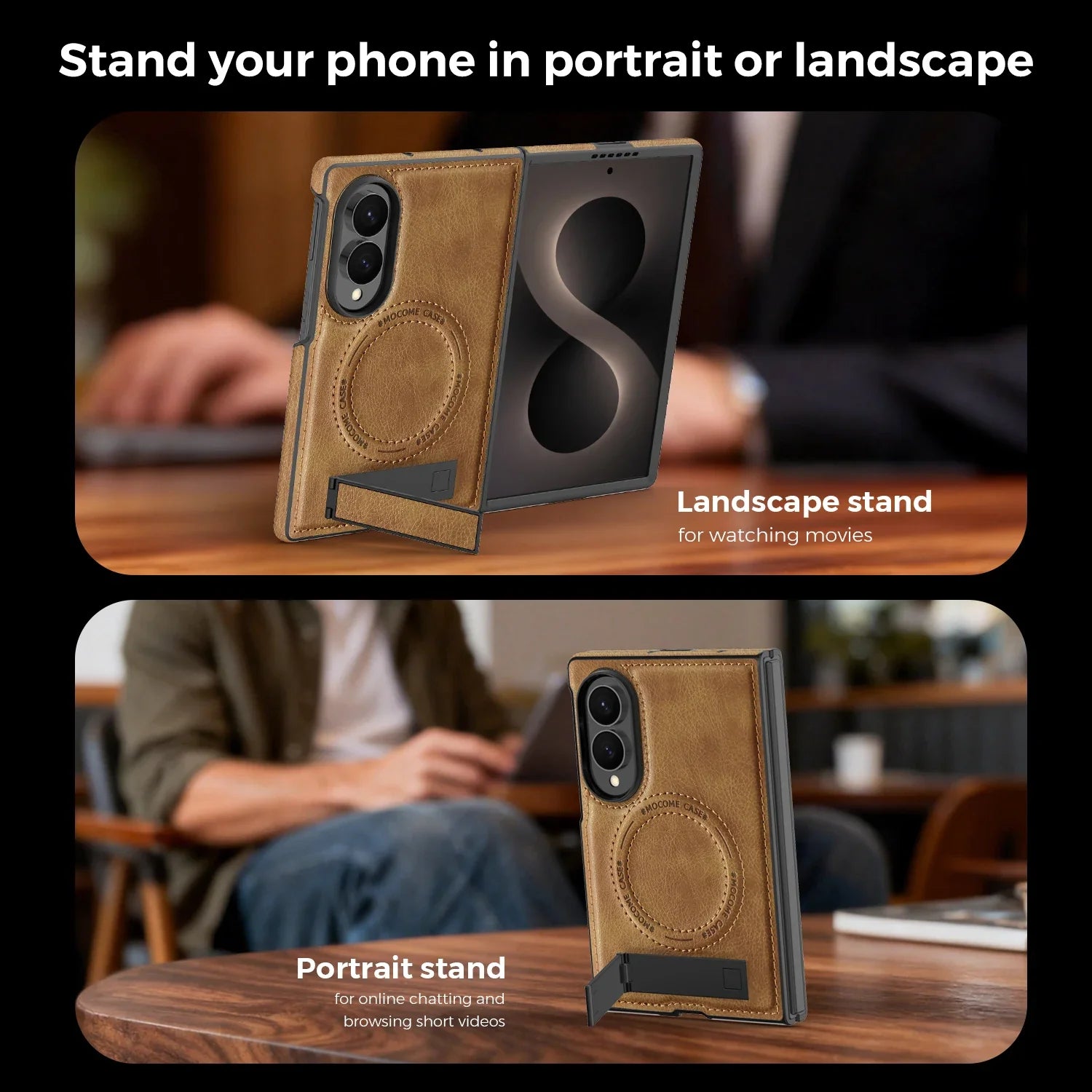 Magsafe Leather Kickstand Case For Galaxy Z Fold 8