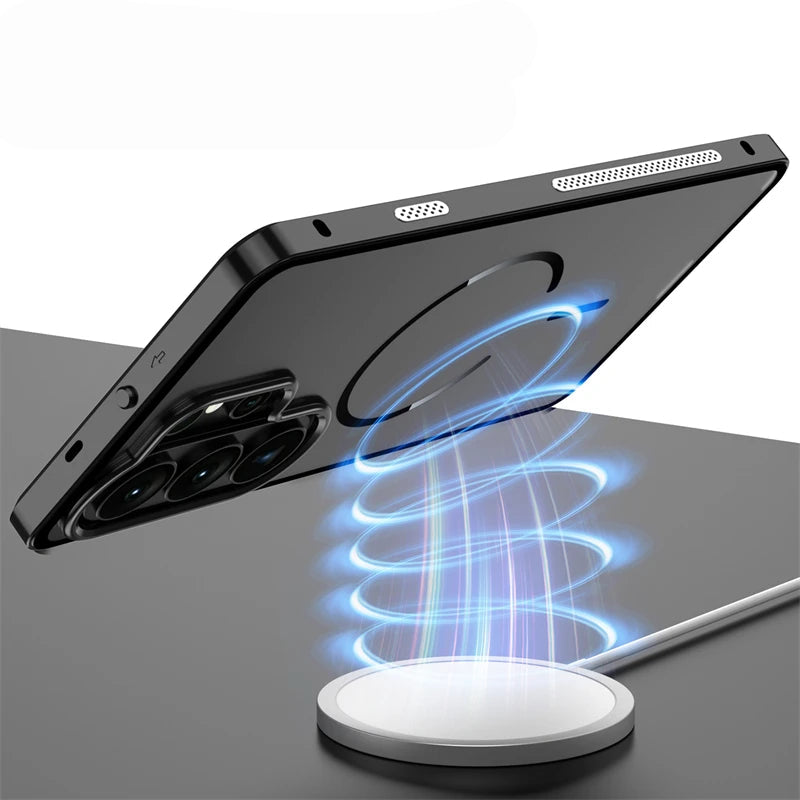 Samsung Galaxy S26 Ultra Metal Frame MagSafe Case – Clear Acrylic Cover