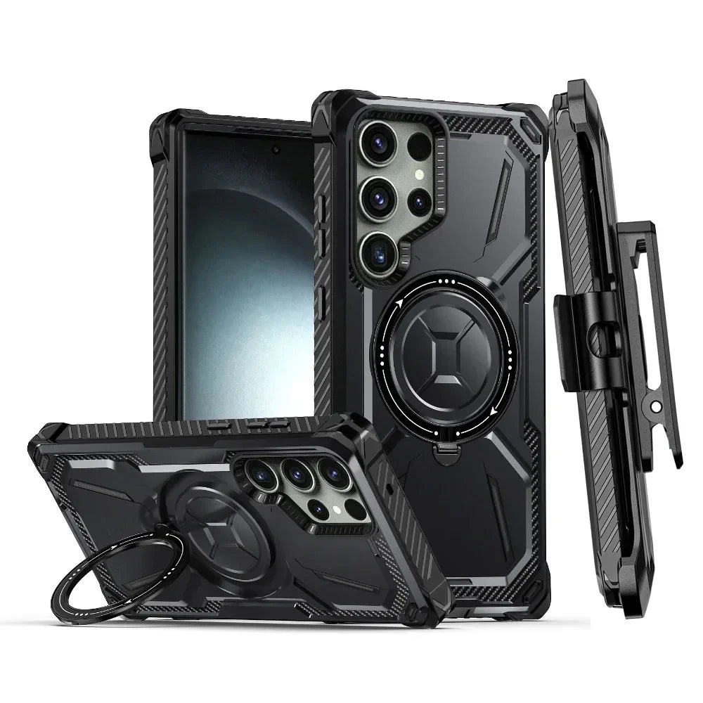 ToughMag Pro – Rugged Armor MagSafe Case with Ring & Clip for Galaxy S Series