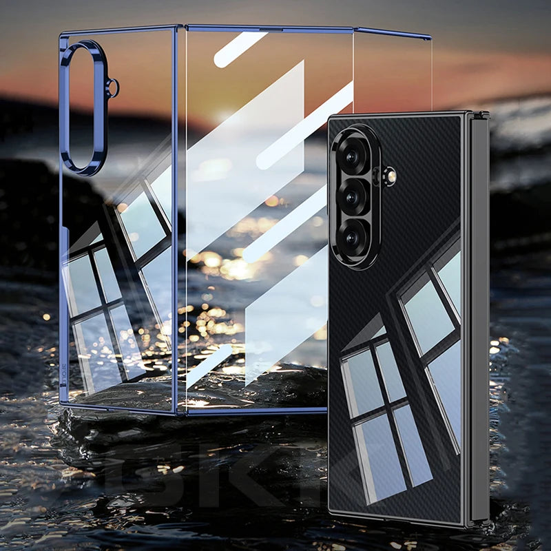 Samsung Galaxy Z TriFold Ultra-Thin Clear Case – Plated Front Screen Cover