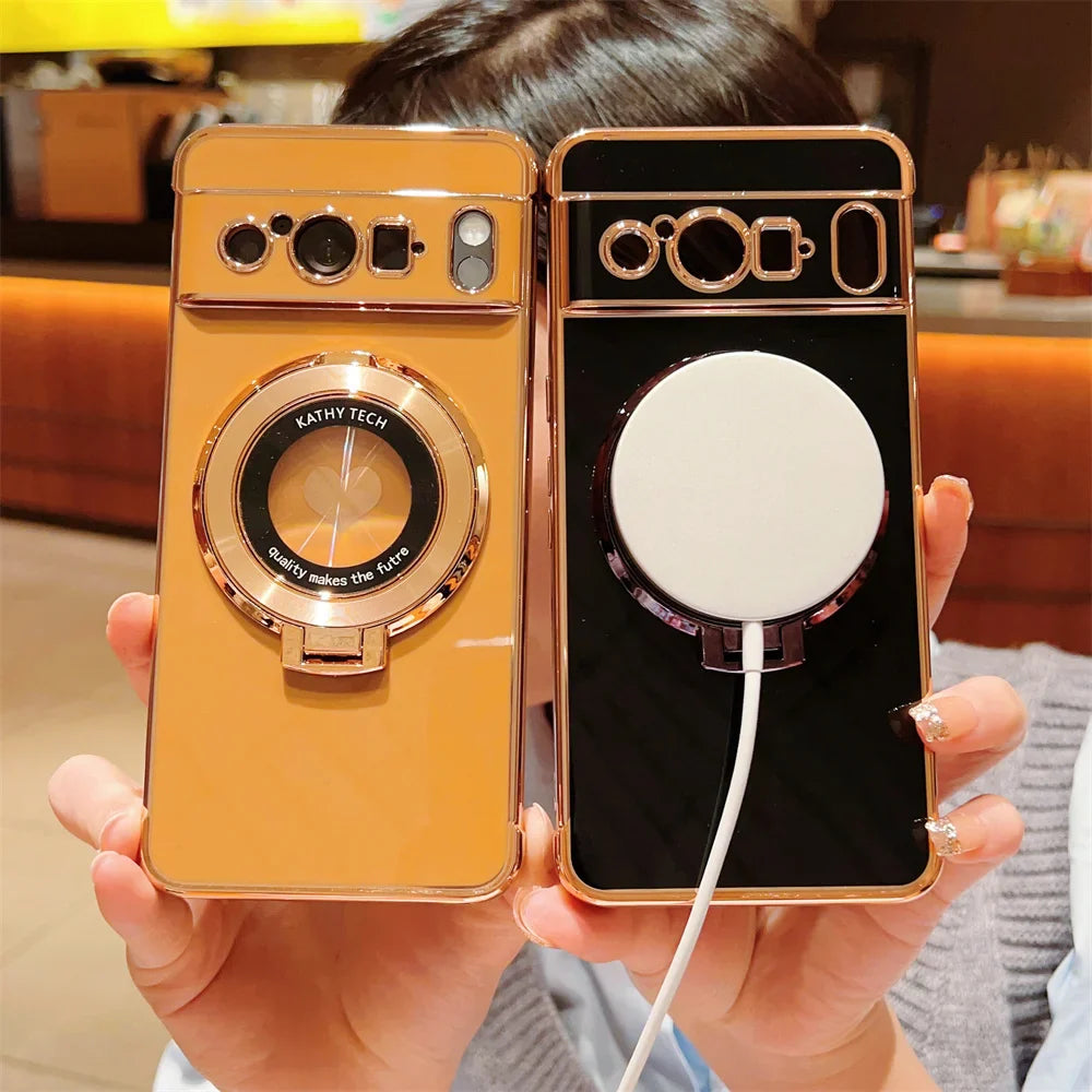 Cute Case with Magnetic Stand Holder For Google Pixel Series