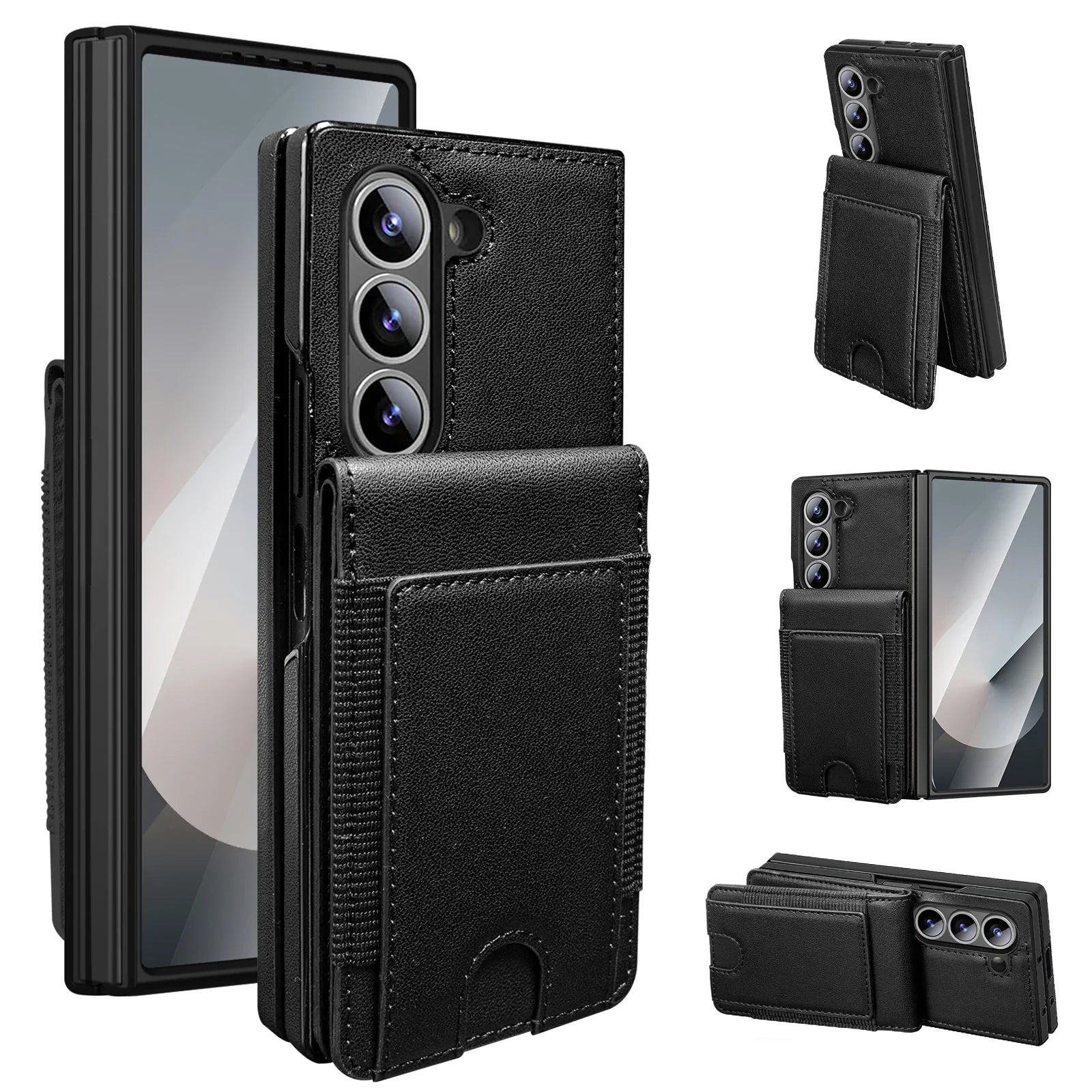 FoldLux Wallet – Leather Folio Case with Built-in Screen Protector for Z Fold Series