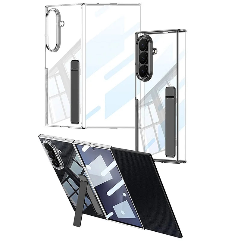Samsung Galaxy Z TriFold Clear Case – Transparent Stand Cover with Screen Guard