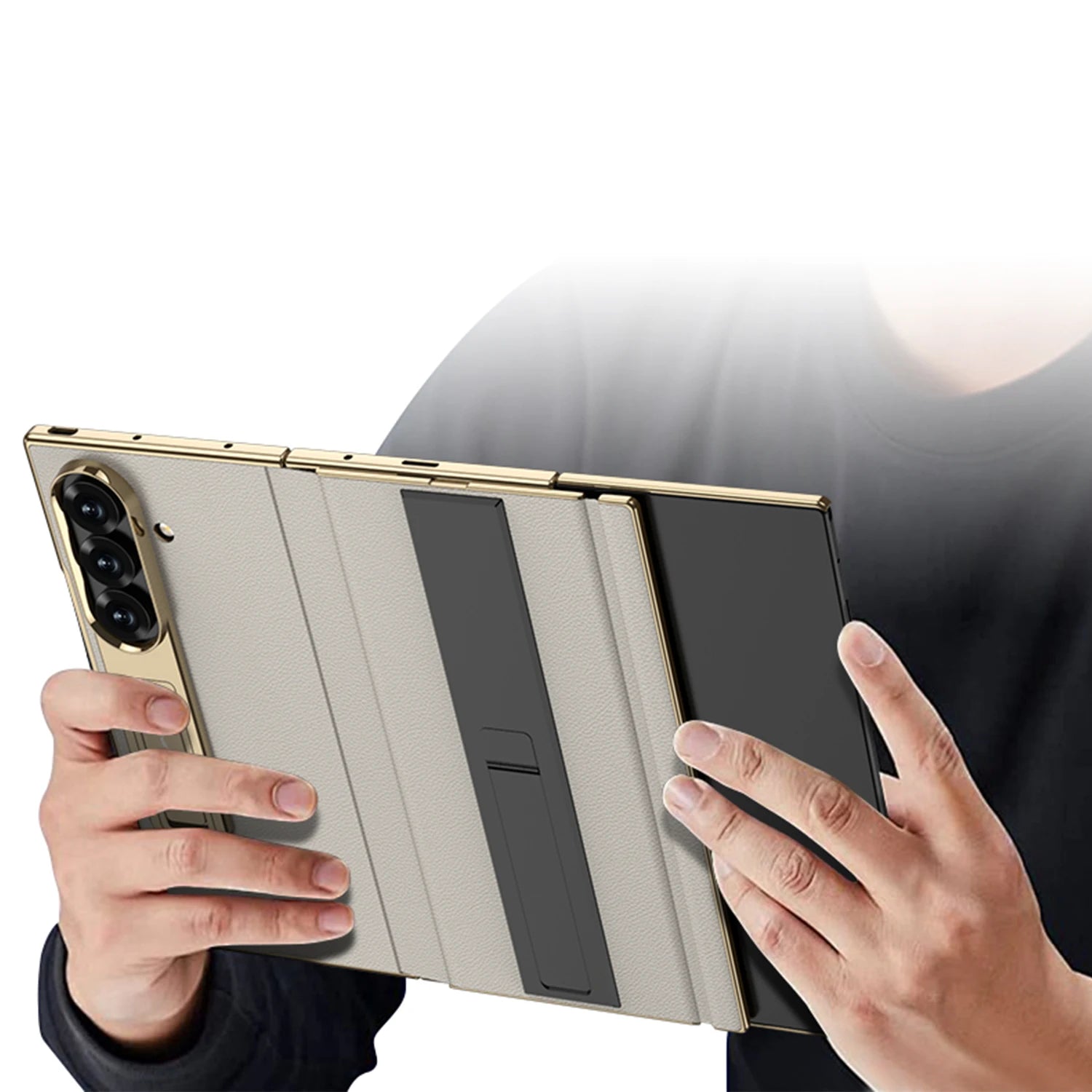 Samsung Galaxy Z TriFold Magnetic Leather Case with Hinge & Stand