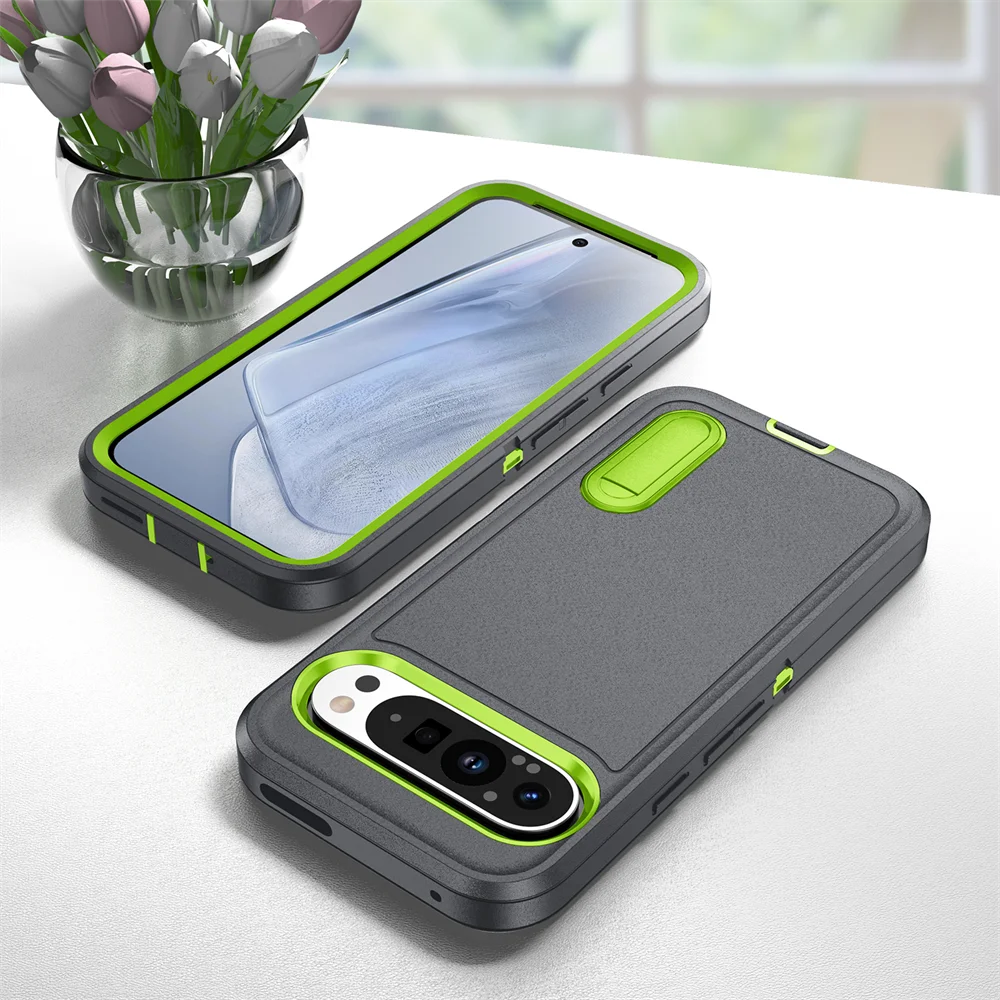 Dual Layer Armor Case with Kickstand for Google Pixel 9 Pro XL