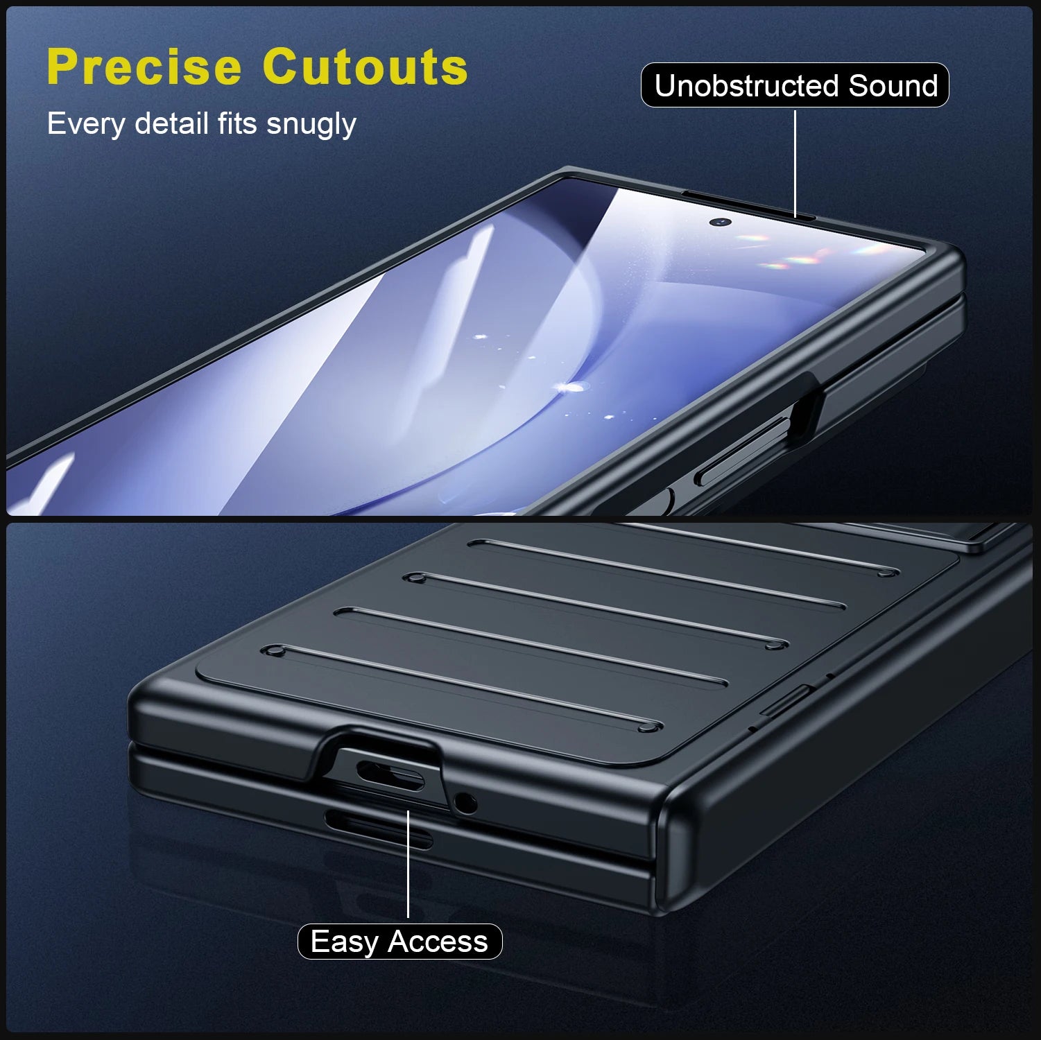 Samsung Z Fold 6 Slide Camera Case With Stand Slim Hinge Protection