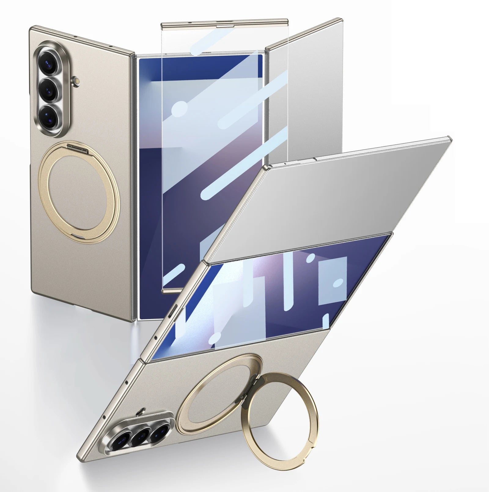 Samsung Galaxy Z TriFold Magnetic Ring Holder Case – Glass Cover