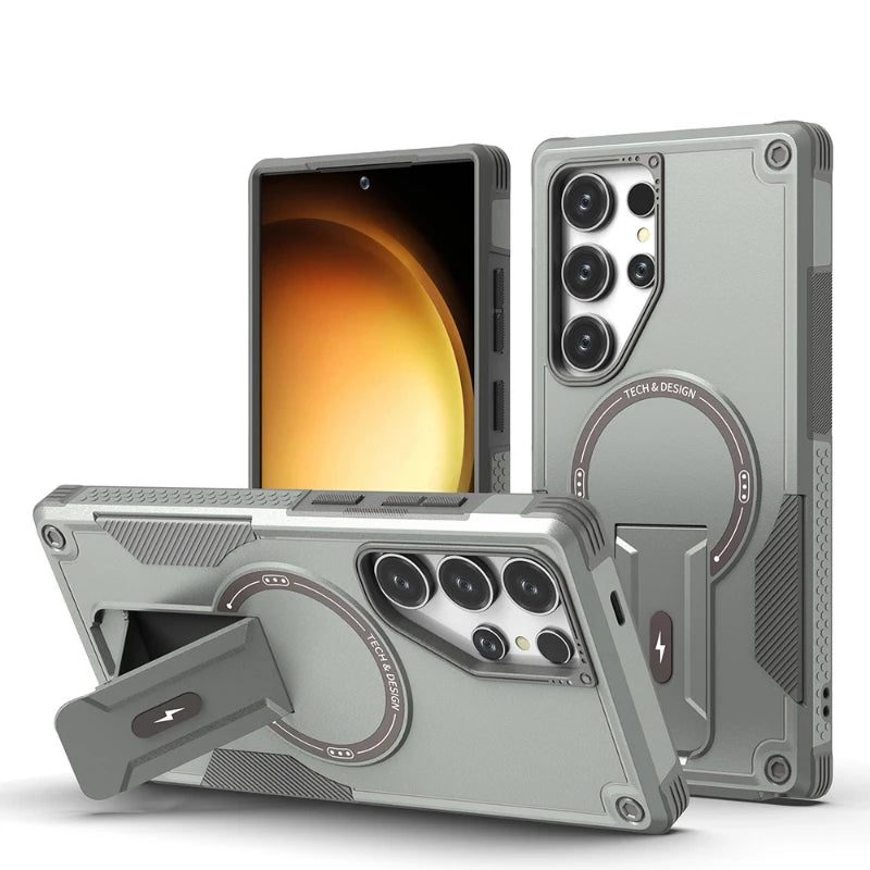 Samsung Galaxy S25 Ultra MagSafe Armor Case with Built-In Stand