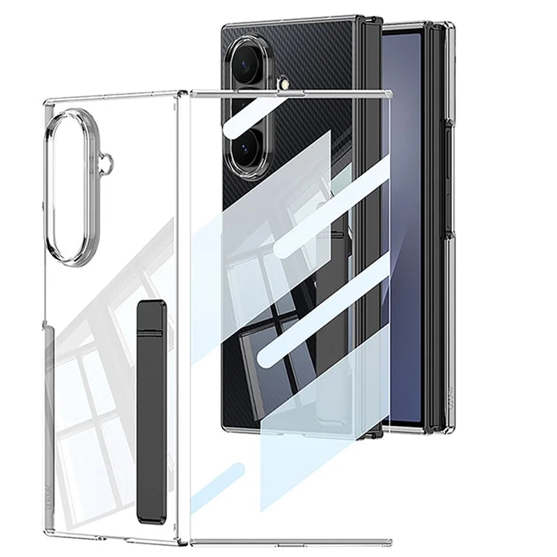 Samsung Galaxy Z TriFold Clear Case – Transparent Stand Cover with Screen Guard