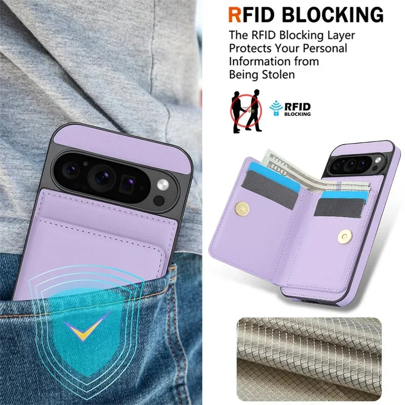 Wallet Case with Ring Buckle for Google Pixel 9 Series