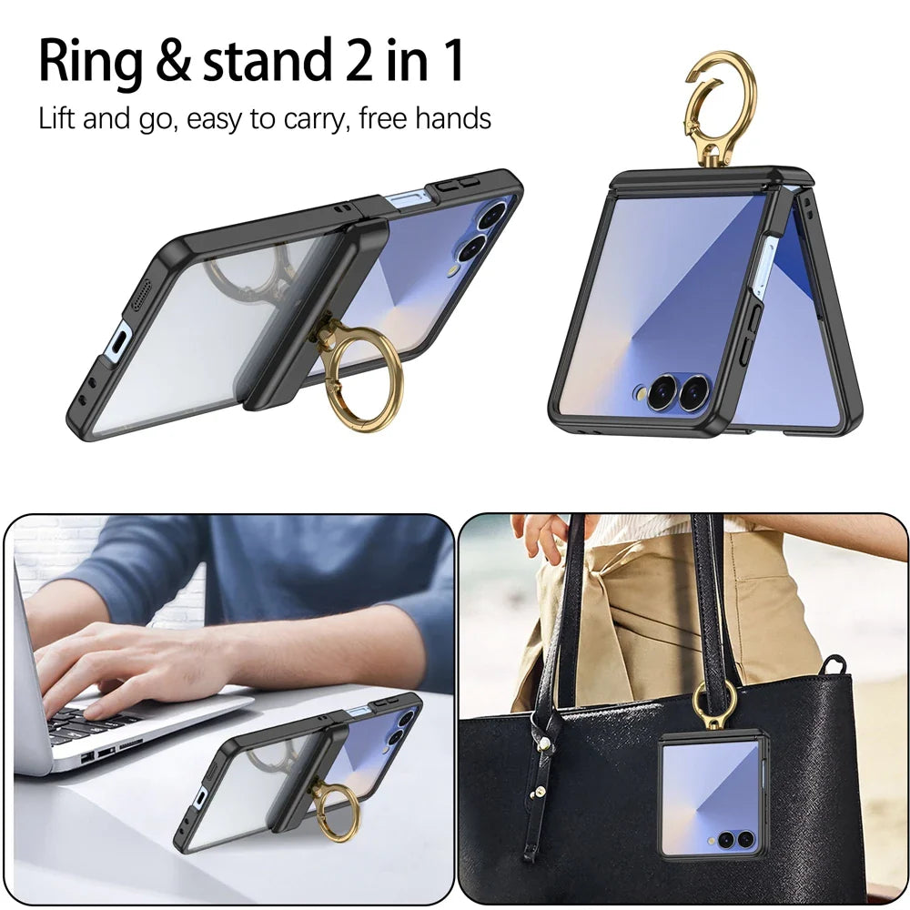 Clear Magnetic Kickstand Case for Galaxy Z Flip Series