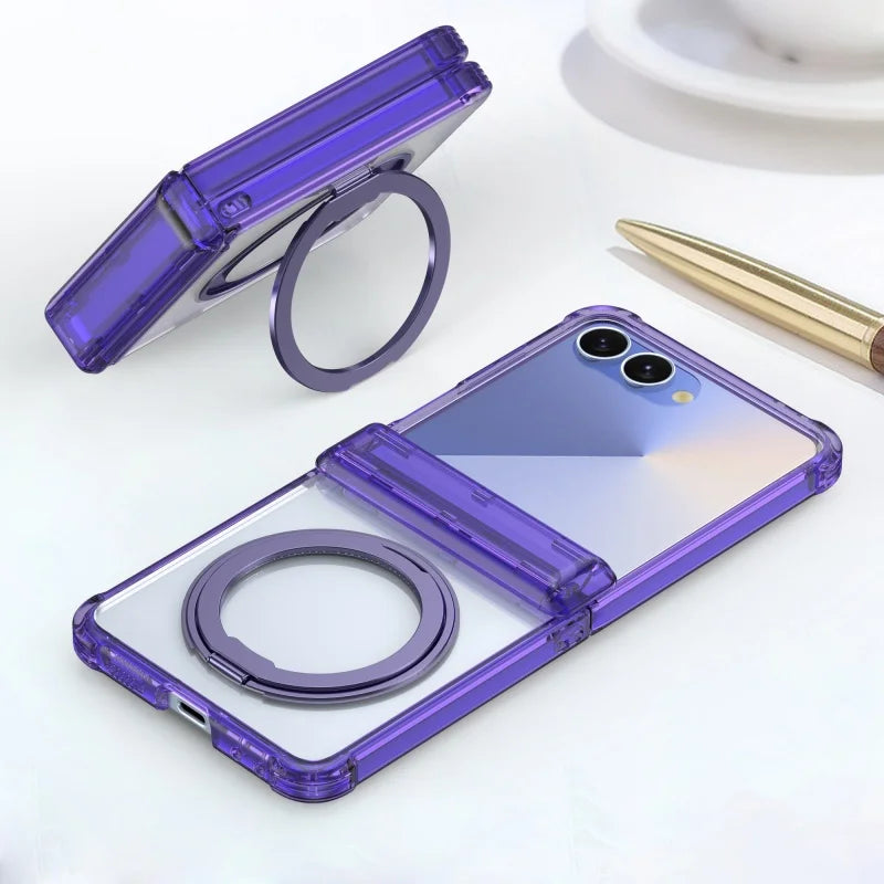Samsung Galaxy Z Flip 8 Clear Magsafe Ring Stand Case