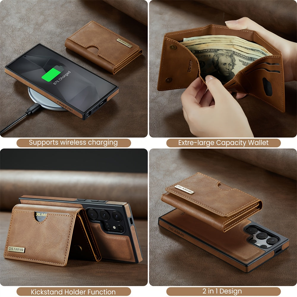 SlimGuard Leather Wallet Case For Samsung Galaxy S25