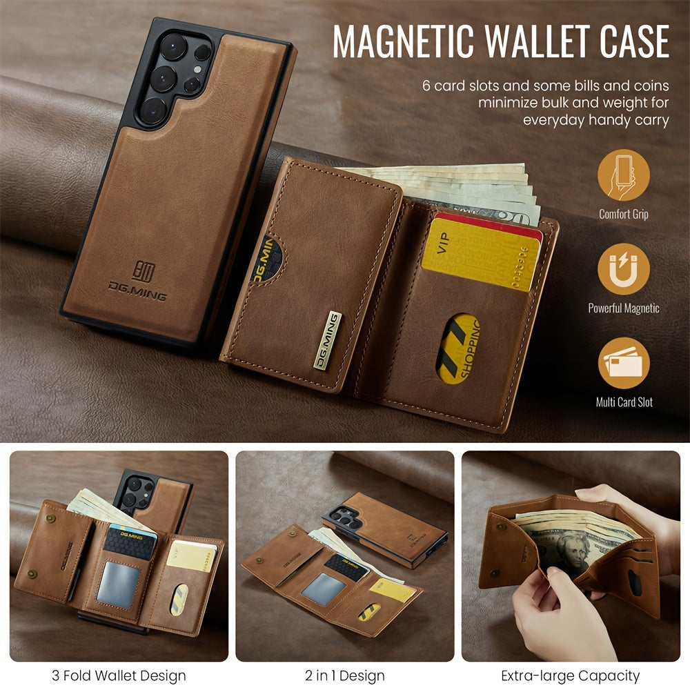 SlimGuard Leather Wallet Case For Samsung Galaxy S25