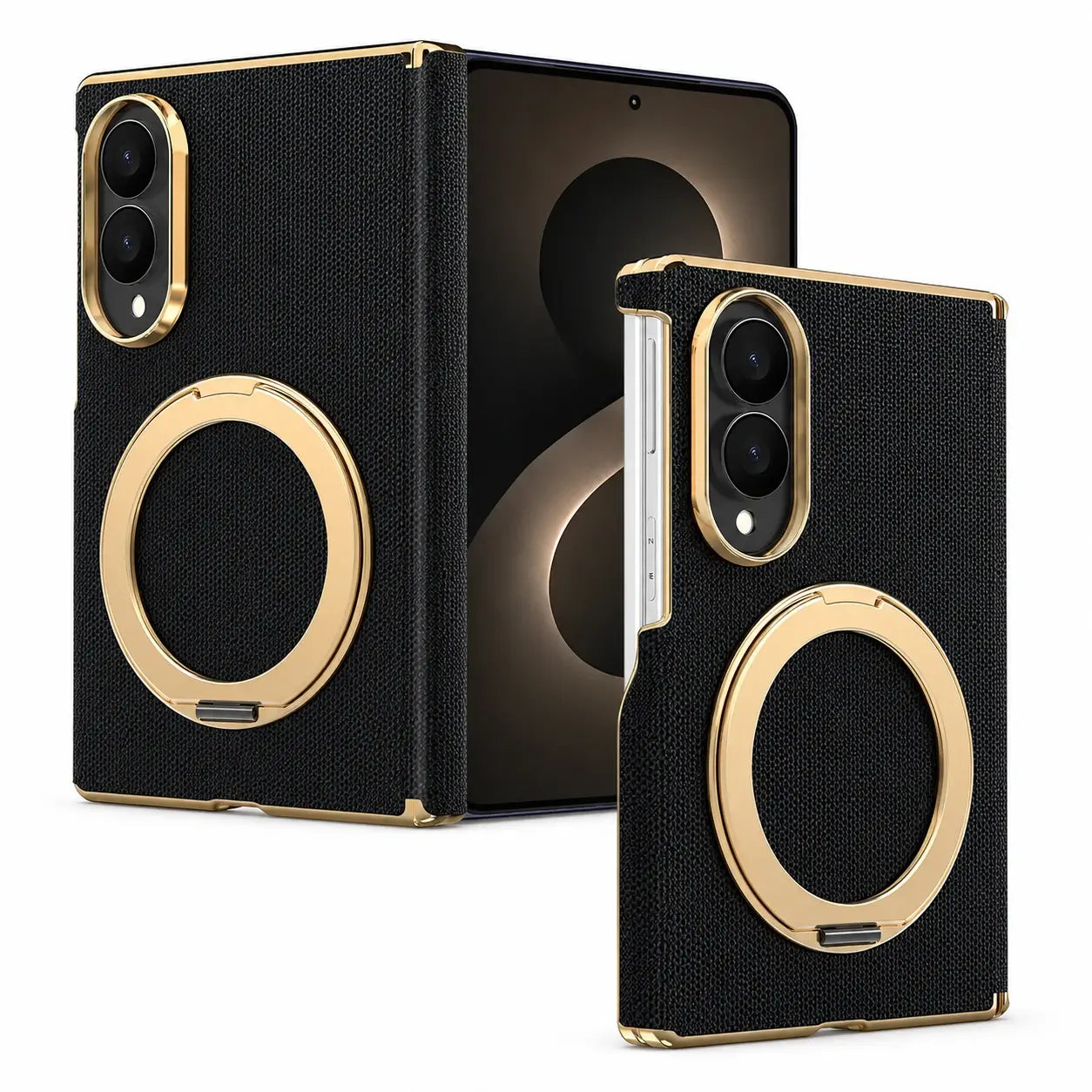 Samsung Galaxy Z Fold 8 Luxury Leather Ring Stand Case