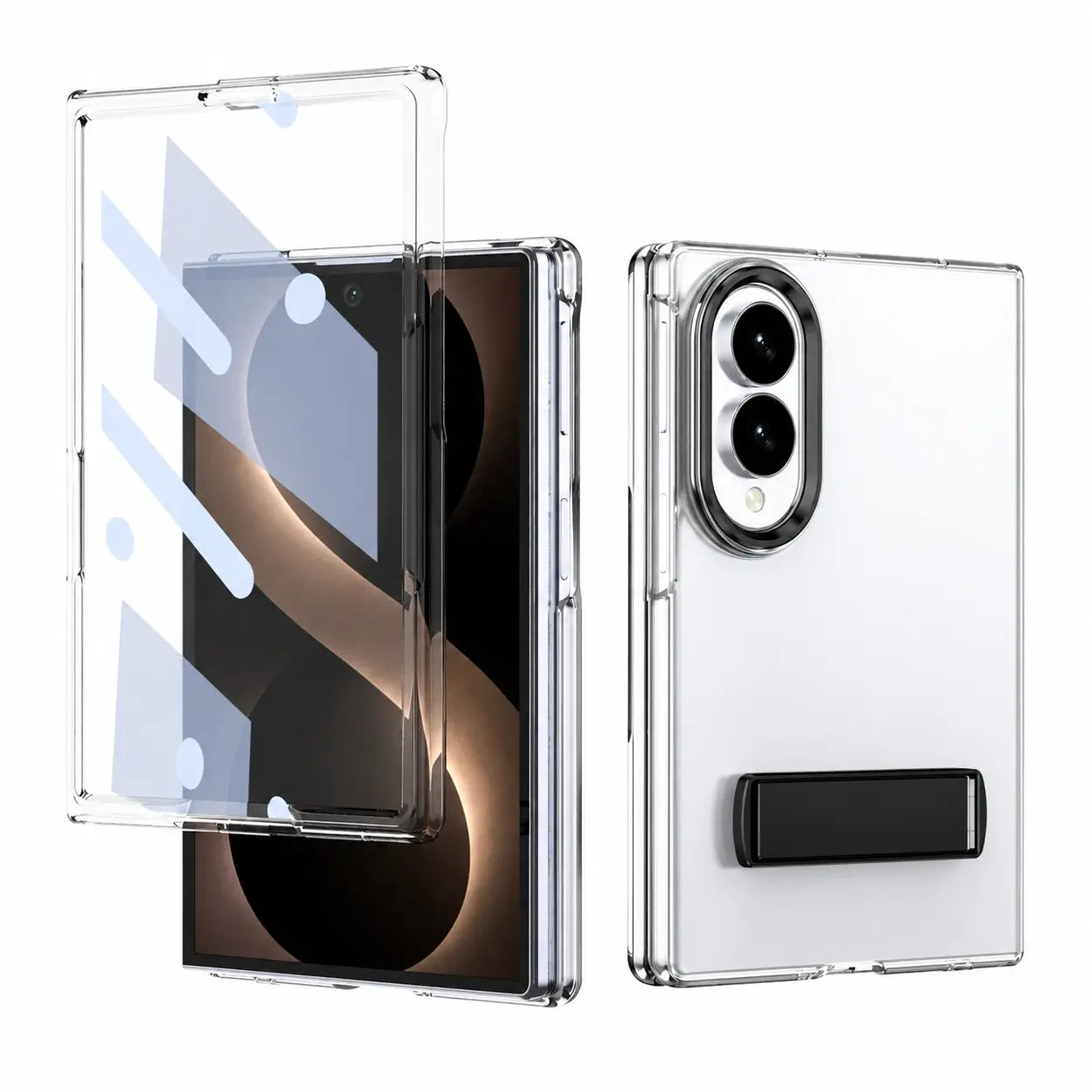 Transparent Stand Case with Screen Protection for Samsung Galaxy Z Fold 8