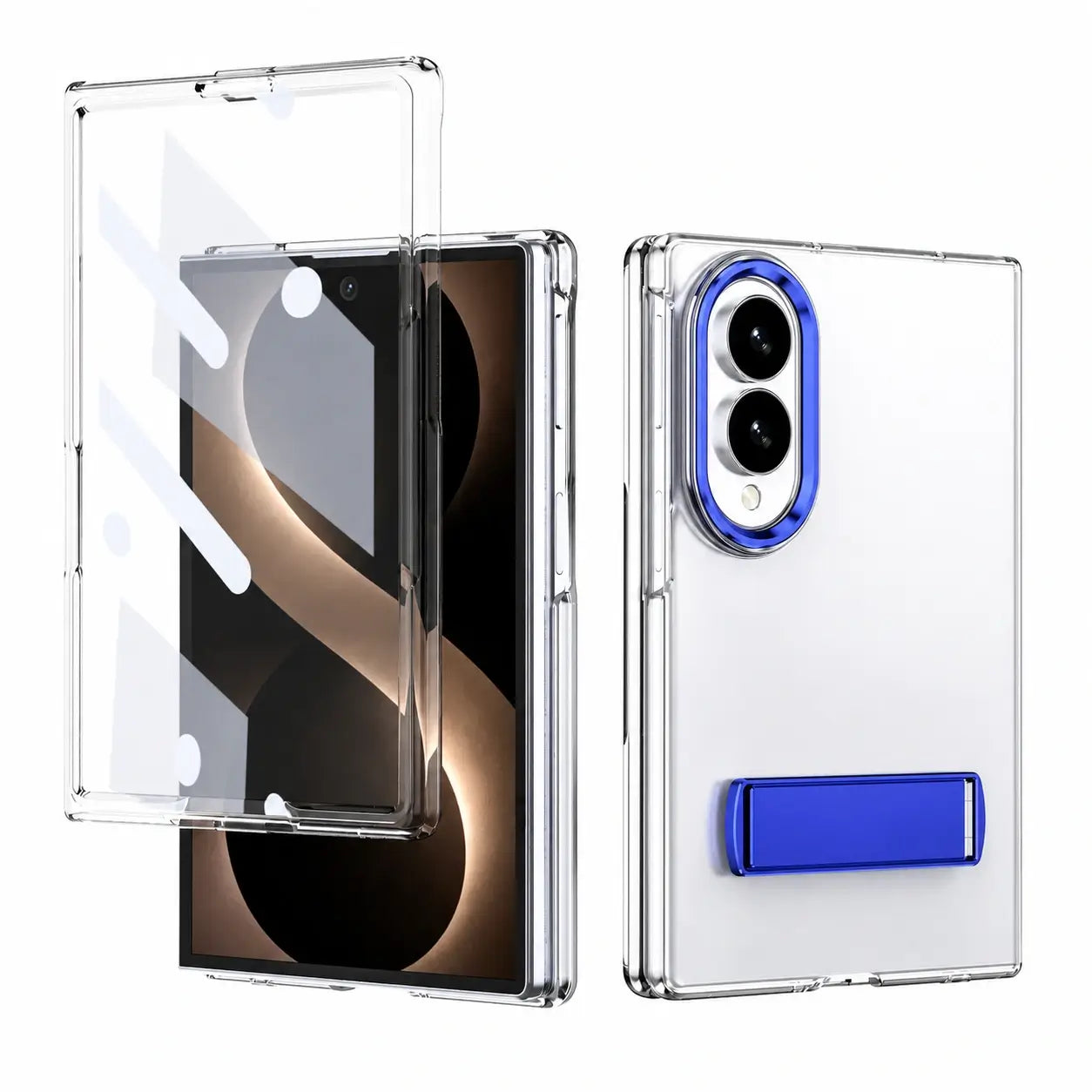 Transparent Stand Case with Screen Protection for Samsung Galaxy Z Fold 8