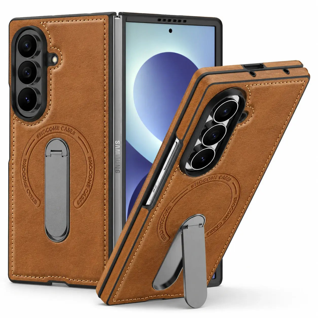 Samsung Galaxy Z Fold 8 Leather MagSafe Kickstand Case