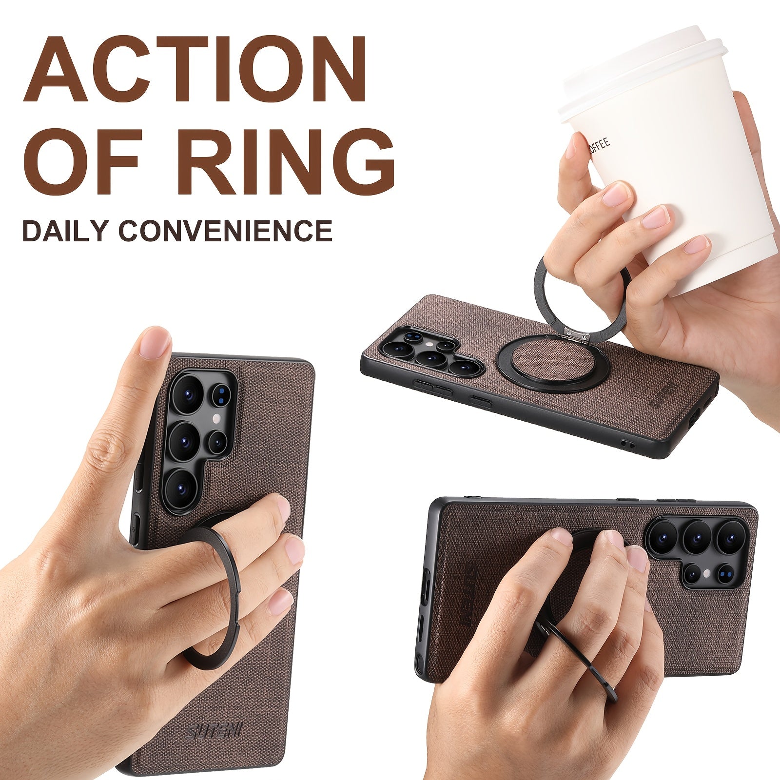 RingMag Leather Case For Samsung Galaxy S Series
