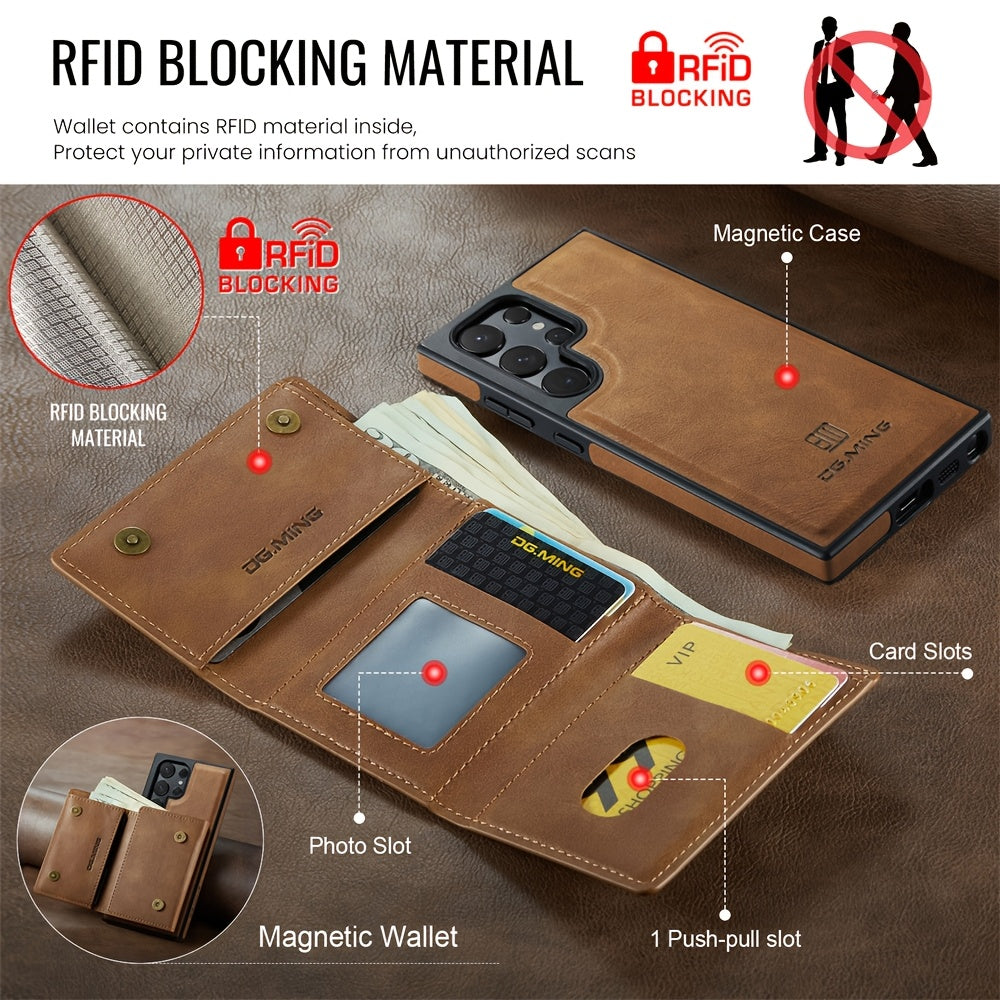 SlimGuard Leather Wallet Case For Samsung Galaxy S25