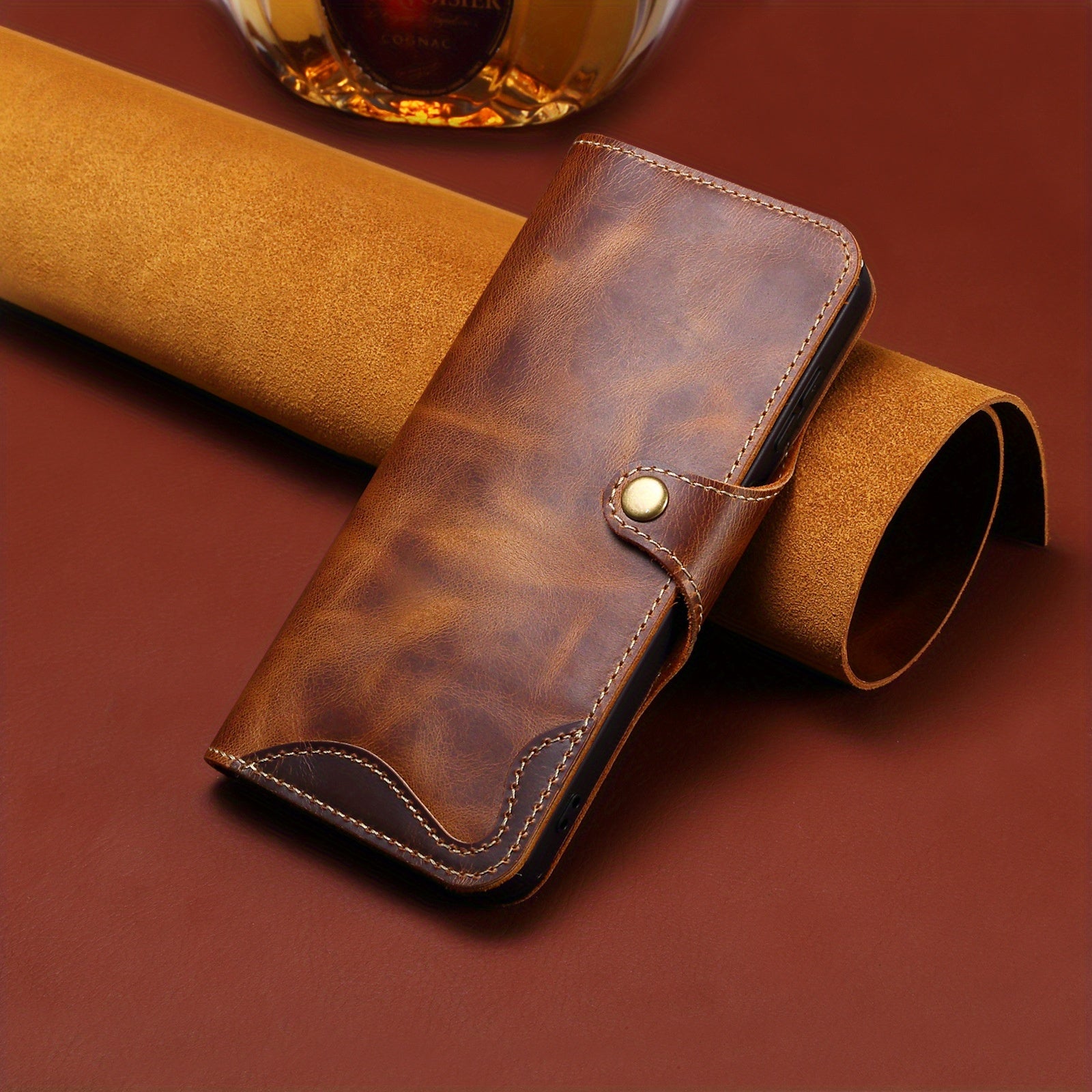 Denior Prestige – Oil-Wax Leather Wallet Case for Galaxy S Series