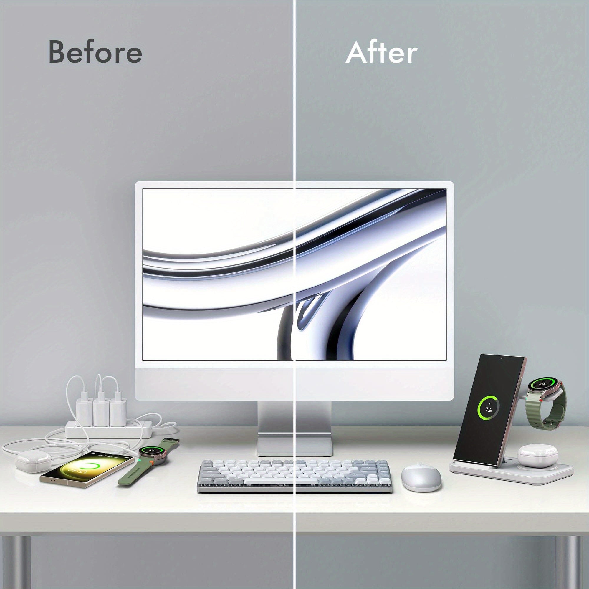FlexCharge Station – 3-in-1 Foldable Wireless Charging Dock for Samsung Devices