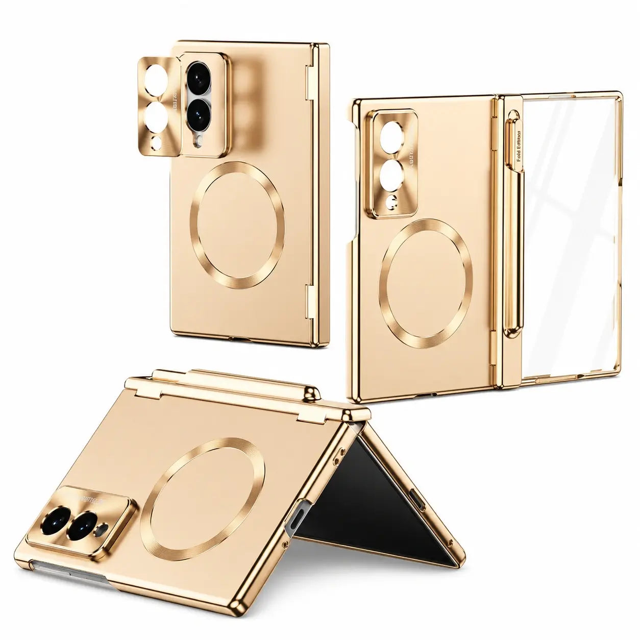 Magnetic Hinge Case with Glass & Stylus for Samsung Galaxy Z Fold 8