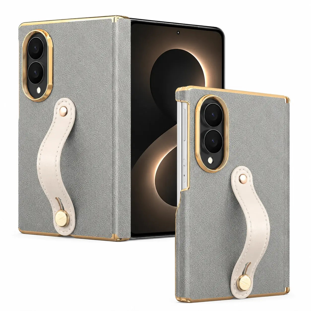 Samsung Galaxy Z Fold 8 Leather Wrist Strap Case