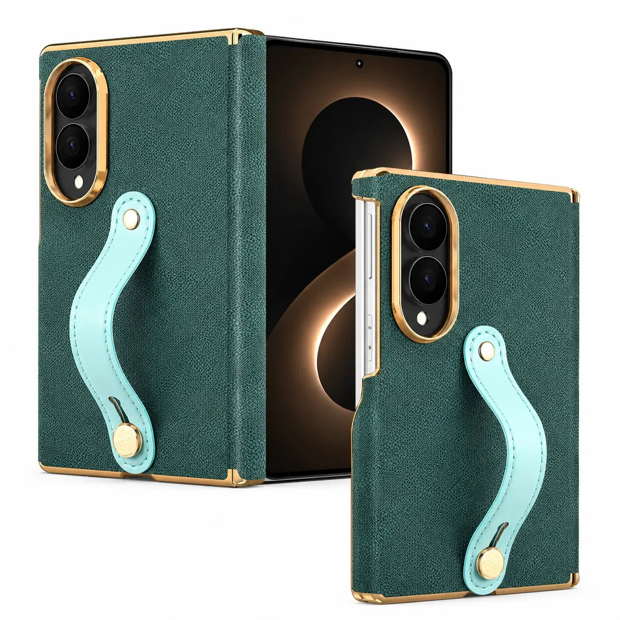 Samsung Galaxy Z Fold 8 Leather Wrist Strap Case