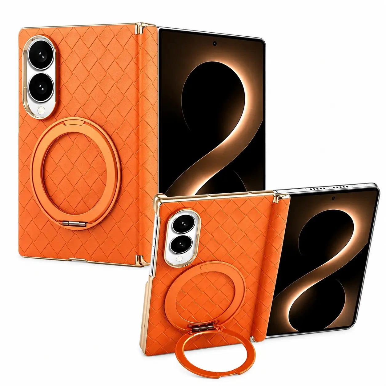 Samsung Galaxy Z Fold 8 MagSafe Leather Ring Stand Case