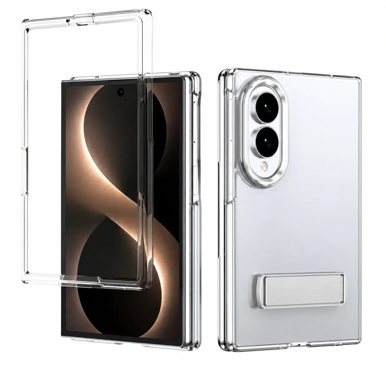 Transparent Stand Case with Screen Protection for Samsung Galaxy Z Fold 8