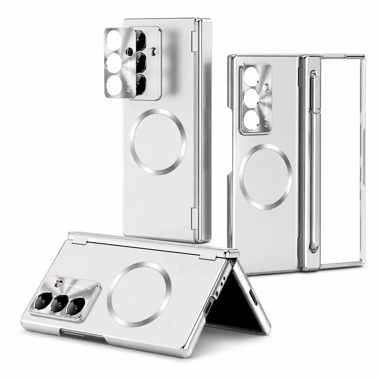 Magnetic Hinge Case with Glass & Stylus for Samsung Galaxy Z Fold 8