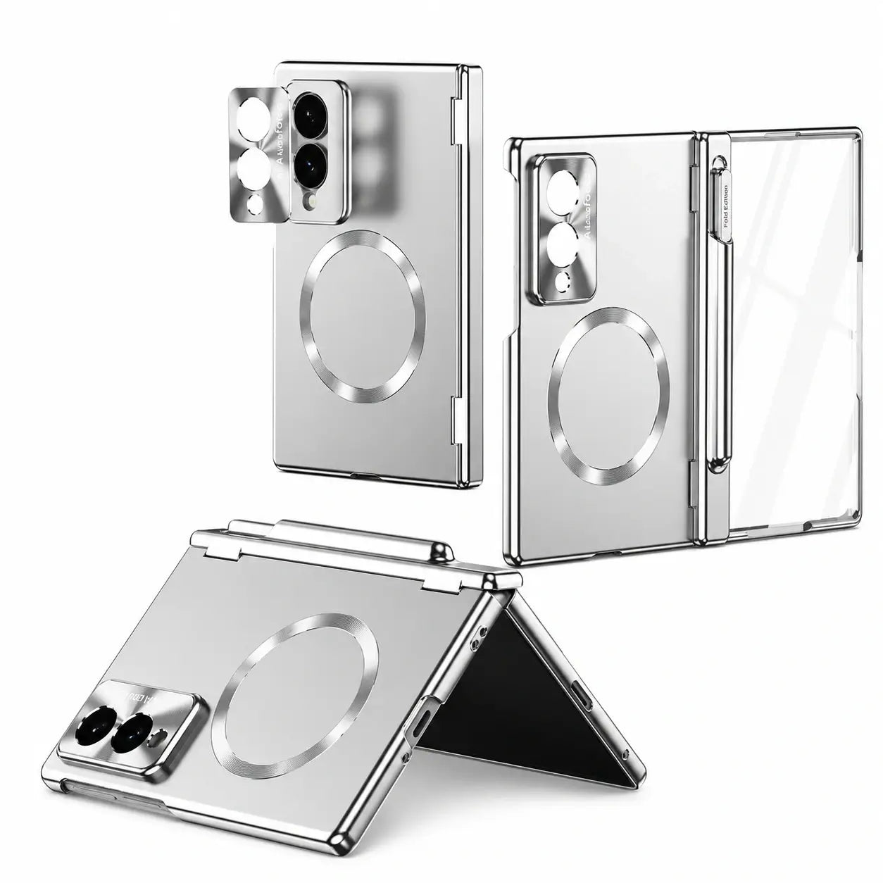 Magnetic Hinge Case with Glass & Stylus for Samsung Galaxy Z Fold 8