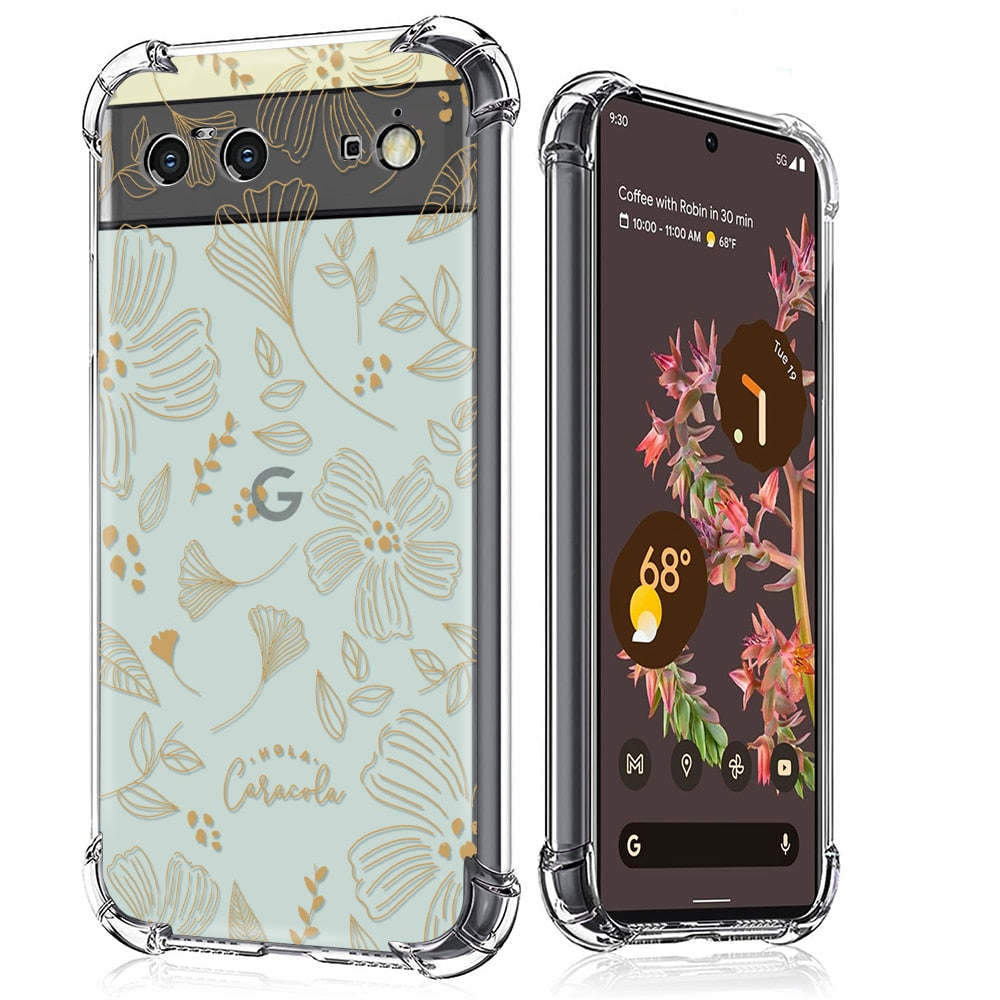 Flower Leaf Transparent Phone Case for Google Pixel 7 Pro - Odin case