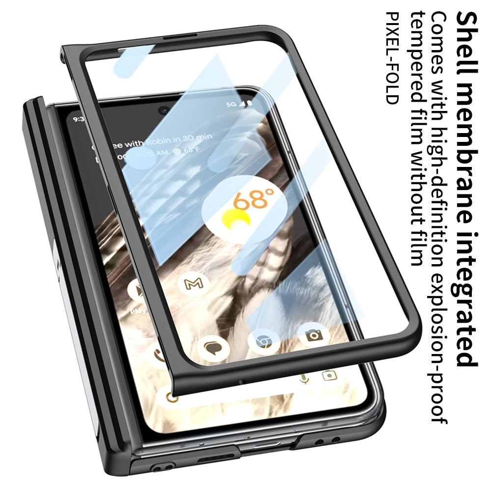 Leather magnet Cover With Bulit-in Screen protector for Google Pixel Fold - Odin case