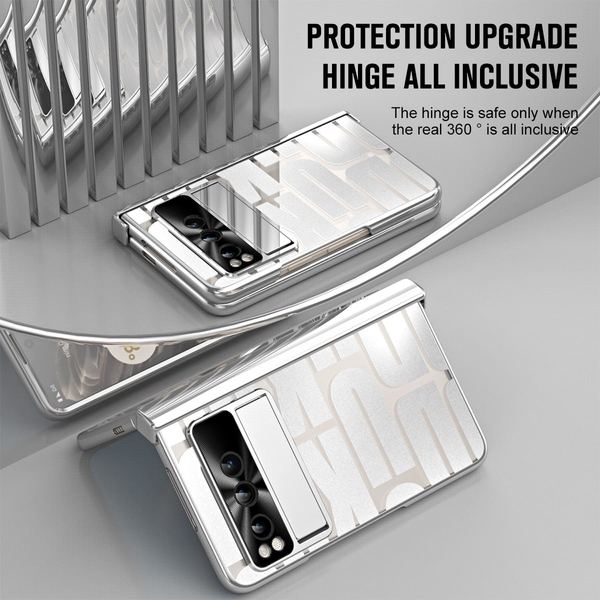 Luxury Silver Google Pixel Fold Case - Odin case
